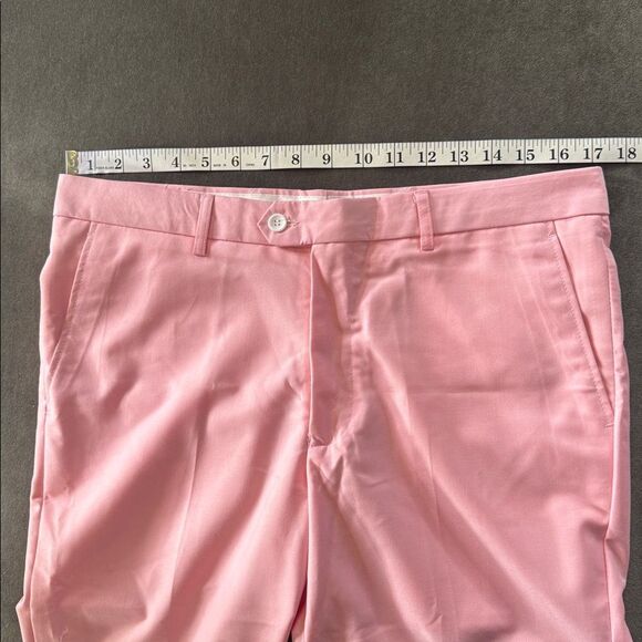 Men’s Pink Slim Fit 2 Piece Suit Double Breasted Peak Lapel Jacket 38 Pants 34 - Picture 11 of 13